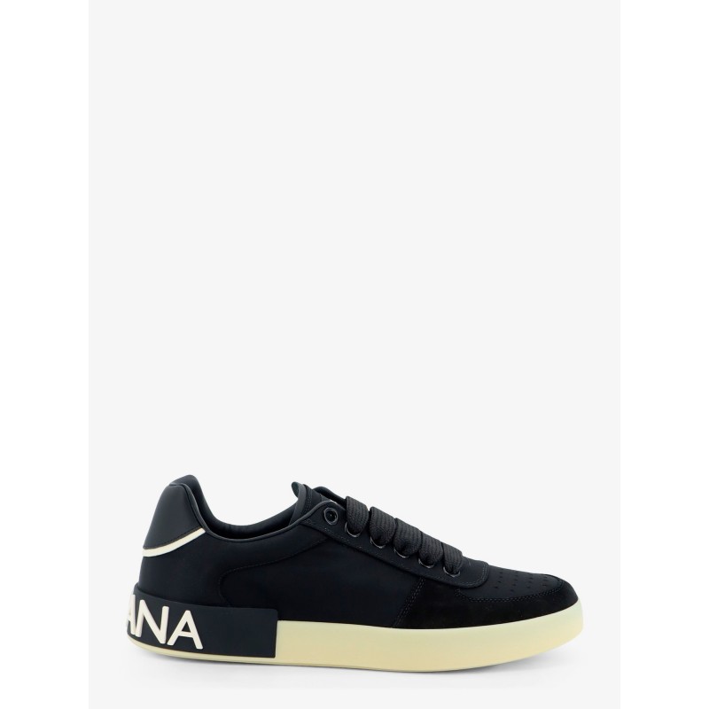 Nylon and suede sneakers with back lettering logo