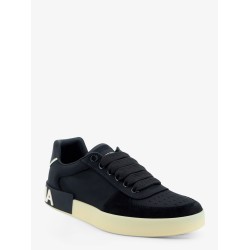 Nylon and suede sneakers with back lettering logo