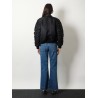Nylon jacket with Intrecciato leather collar