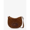 Tavistock suede crossbody bag with perforated pattern