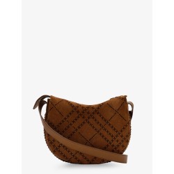 Tavistock suede crossbody bag with perforated pattern