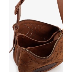 Tavistock suede crossbody bag with perforated pattern