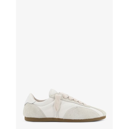 Leather and suede sneakers with engraved logo on the tongue