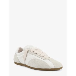 Leather and suede sneakers with engraved logo on the tongue