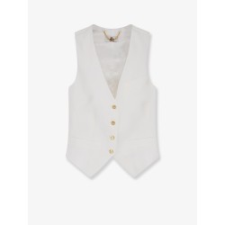 Linen and viscose vest