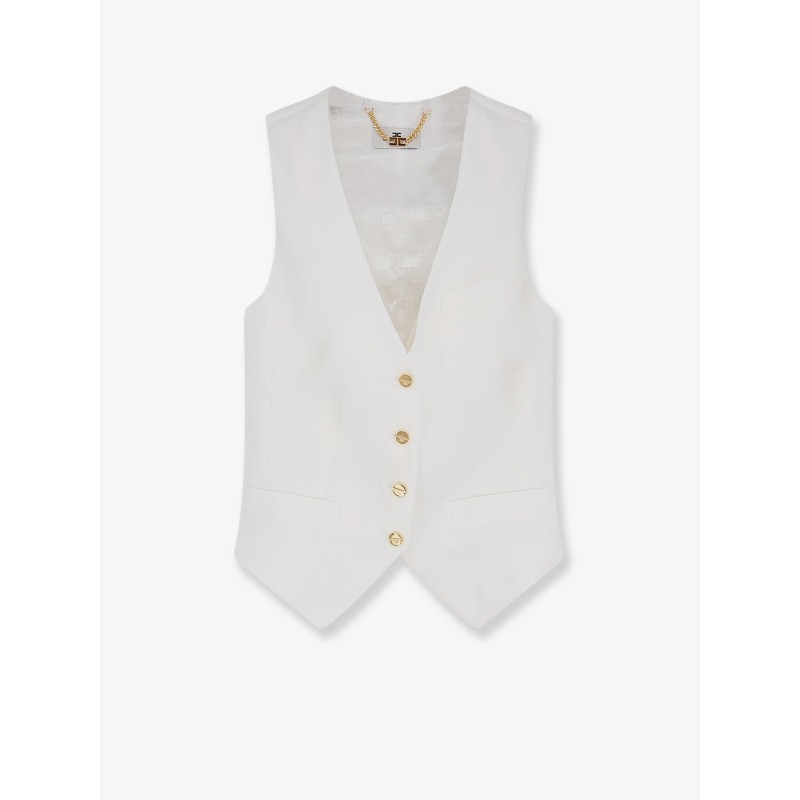 Linen and viscose vest