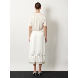 Layered viscose and linen blend skirt