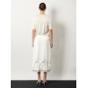 Layered viscose and linen blend skirt