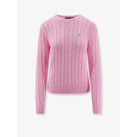 Cotton sweater with embroidered logo on the front