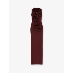 Draped knitted long dress