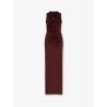 Draped knitted long dress