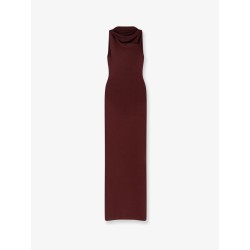 Draped knitted long dress