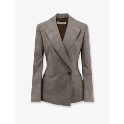 Hourglass shaped wool blend blazer
