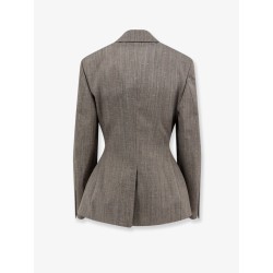 Hourglass shaped wool blend blazer