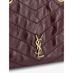 Niki vintage-effect leather shopping bag