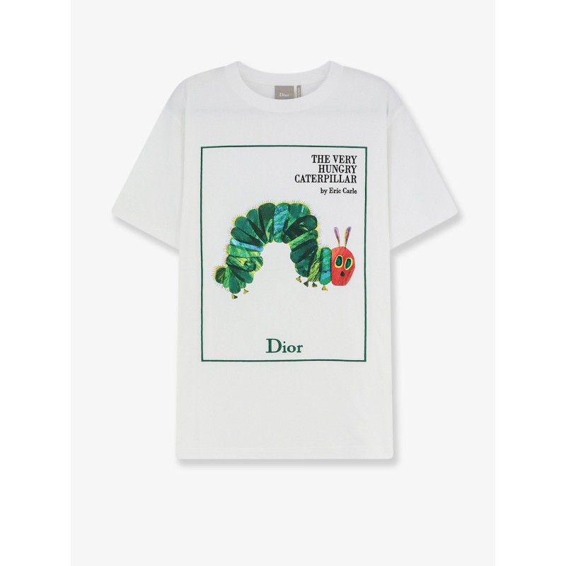 Cotton t-shirt with Book Cover print and Dior embroidery