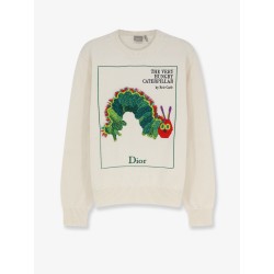 Cotton and wool sweater with Book Cover embroidery