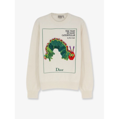 Cotton and wool sweater with Book Cover embroidery