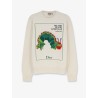 Cotton and wool sweater with Book Cover embroidery