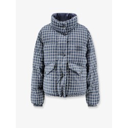 Reversible madras flannel down jacket