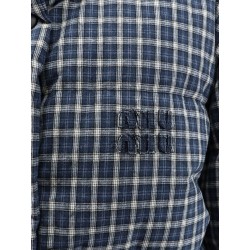 Reversible madras flannel down jacket