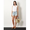 Paula's Ibiza leather and iraca palm shoulder bag