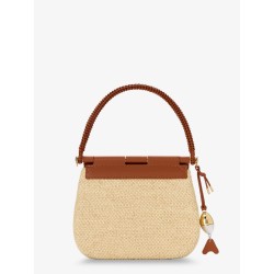 Paula's Ibiza Raffia and Leather Pescador crossbody bag
