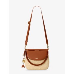 Paula's Ibiza Raffia and Leather Pescador crossbody bag