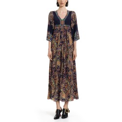 ABITO LUNGO CON STAMPA "PAISLEY"