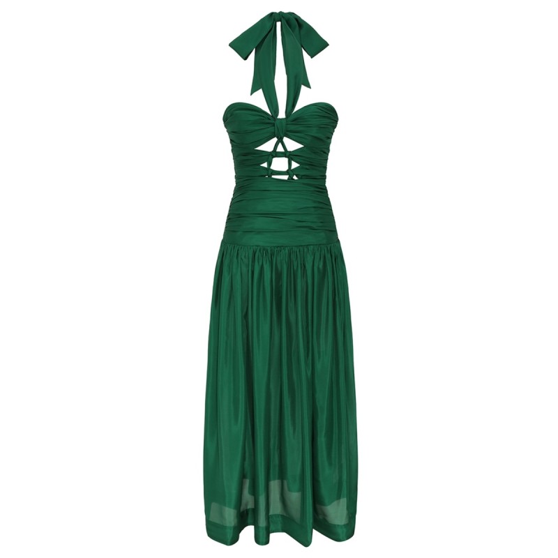 MIDI DRESS WITH KNOTS "DAYLIGHT"