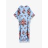 Long charmeuse dress with Mazzo di Fiori print