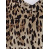 Stretch fabric long dress with animal print