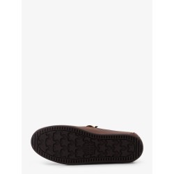 Leather loafers with lettering logo