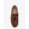 Leather loafers with lettering logo