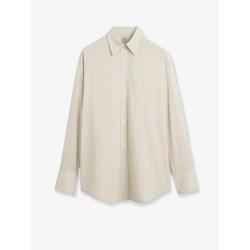 Viscose and silk blend shirt with striped pattern