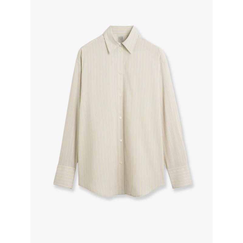 Viscose and silk blend shirt with striped pattern