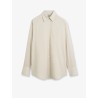 Viscose and silk blend shirt with striped pattern