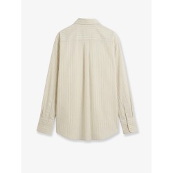 Viscose and silk blend shirt with striped pattern