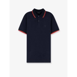 Cotton polo shirt with embroidered logo on the front