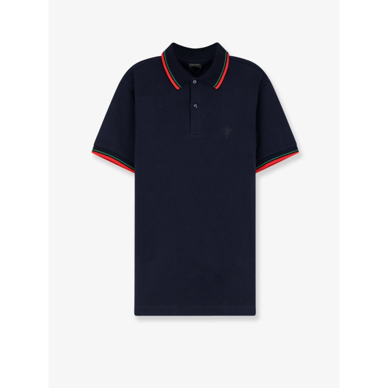 Cotton polo shirt with embroidered logo on the front
