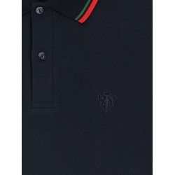 Cotton polo shirt with embroidered logo on the front