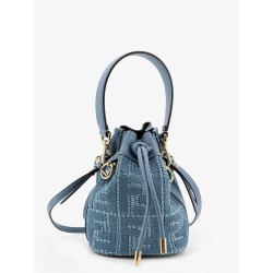 Mon Tresor raffia shoulder bag with FF embroidery