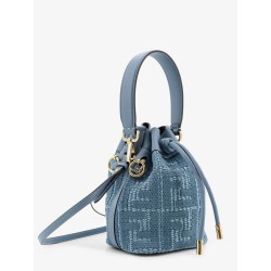 Mon Tresor raffia shoulder bag with FF embroidery