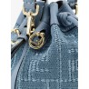 Mon Tresor raffia shoulder bag with FF embroidery