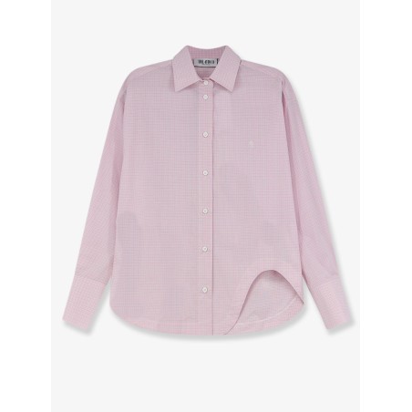 Cotton shirt with front embroidered logo