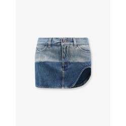 Blue denim mini skirt