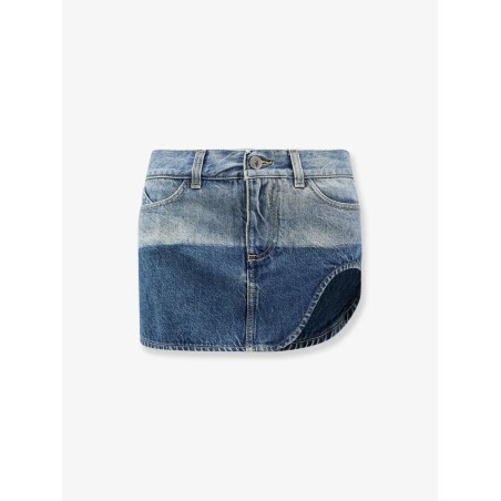 Blue denim mini skirt