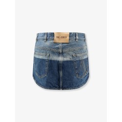 Blue denim mini skirt