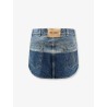 Blue denim mini skirt
