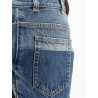 Blue denim mini skirt